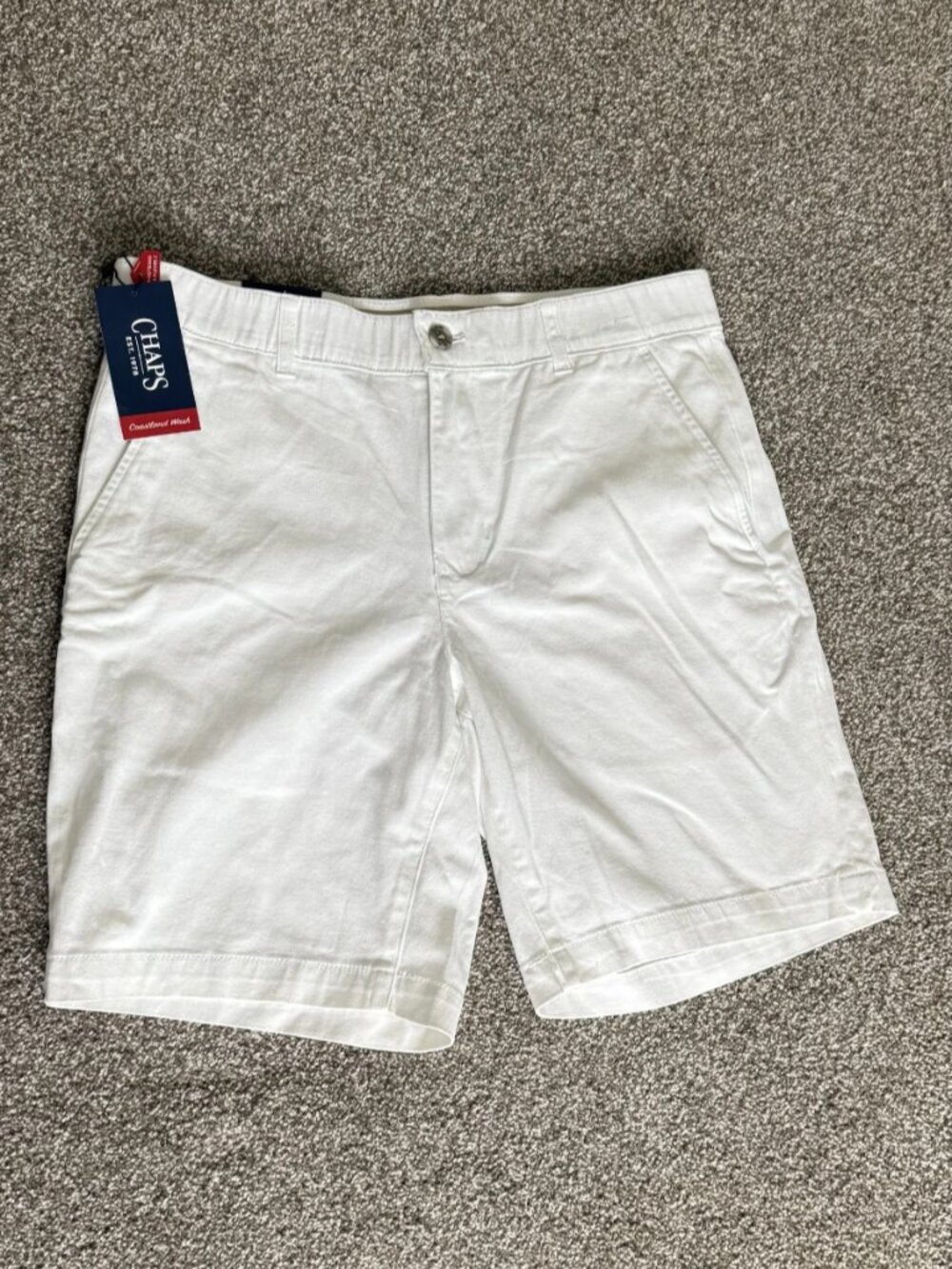 Chaps Men's Chino Shorts Golf Cotton White Size 32 NWT